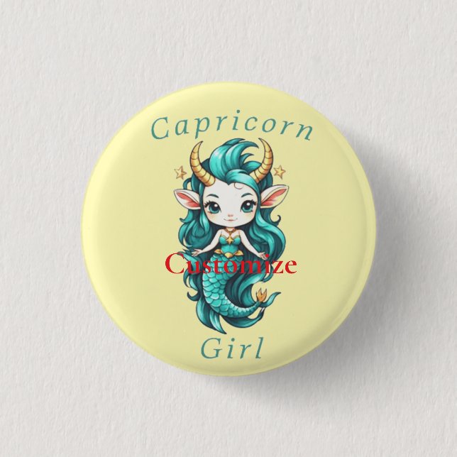 Capricorn Girl Mermaid Thunder_Cove Button (Vorderseite)