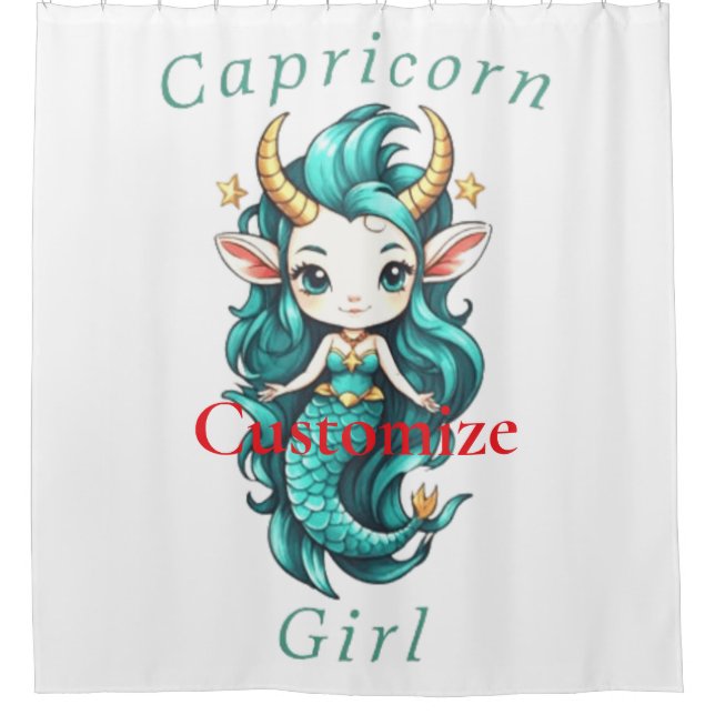 Capricorn Girl Mermaid Thunder_Cove Duschvorhang (Vorderseite)