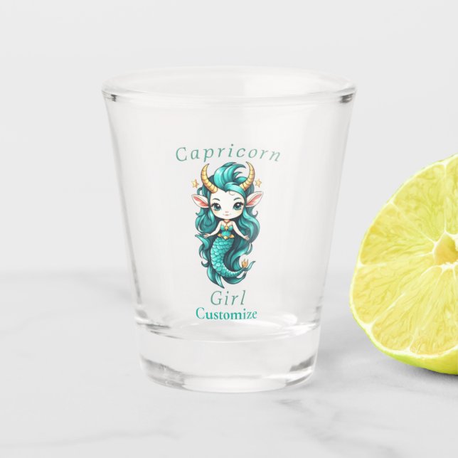Capricorn Girl Mermaid Thunder_Cove Schnapsglas (Vorderseite)