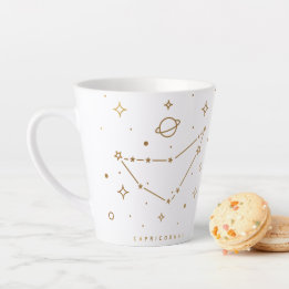 Capricorn Gold Abstrakt Constellation Kaffee Tasse