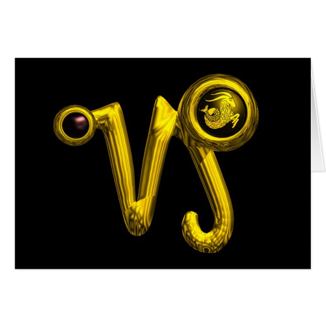 CAPRICORN Gold Zodiac Birthday Jewel (Vorderseite (Horizontal))
