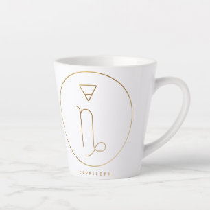 Capricorn Gold Zodiac Emblem Milchtasse