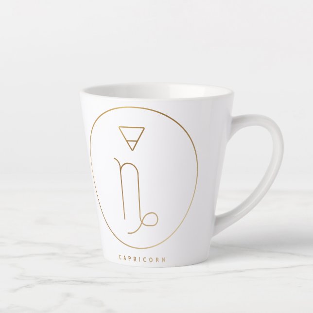 Capricorn Gold Zodiac Emblem Milchtasse (Rechts)