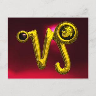 CAPRICORN GOLD ZODIAC GEBURTTAG JEWEL, Red Ruby Postkarte