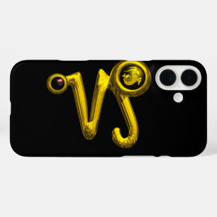 CAPRICORN GOLD ZODIAC SIGN, Black Onyx iPhone 16 Plus Hülle