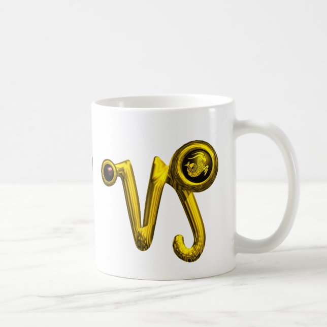 CAPRICORN GOLD ZODIAC SIGN JEWEL KAFFEETASSE (Rechts)
