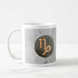 Capricorn Gray Watercolor Astrologie Zodiac Zeiche Kaffeetasse