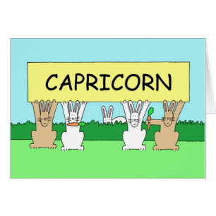 Capricorn Happy Geburtstag Cartoon Bunnies.