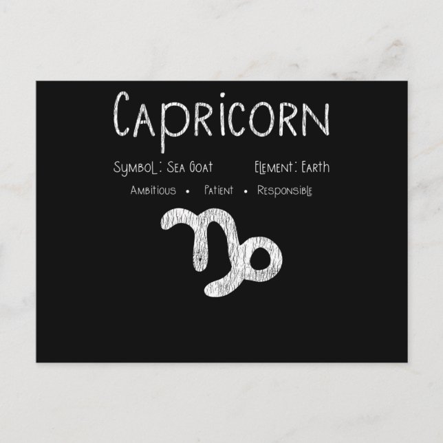 Capricorn Horoskop Astrologie Star Geburt Postkarte (Vorderseite)