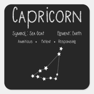 Capricorn Horoskop Astrologie Star Signatur Geburt Quadratischer Aufkleber