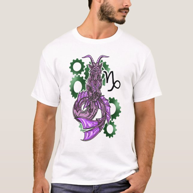 Capricorn Horoskop Inspiriert Capricorn Symbol Rel T-Shirt (Vorderseite)