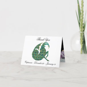Capricorn Impressionist Malstil & Gold Dankeskarte
