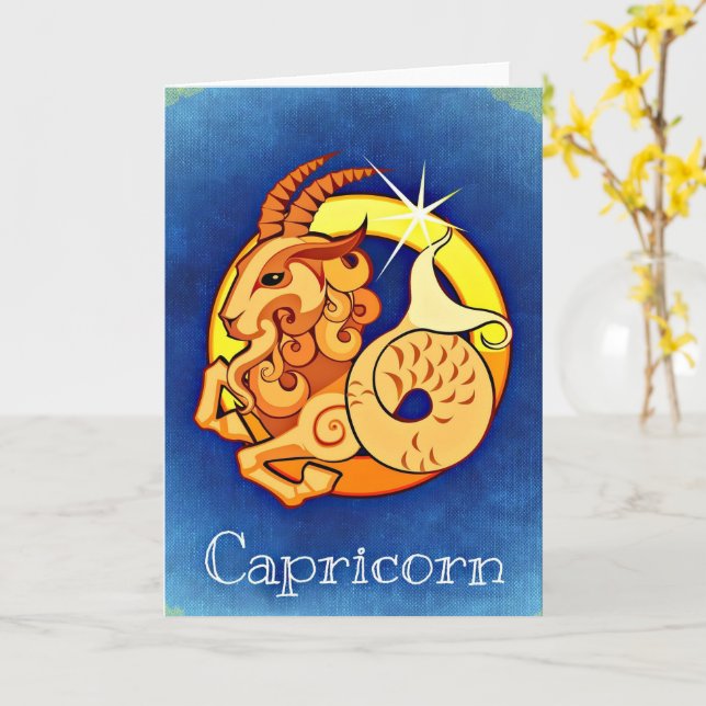 Capricorn Karte (Gelbe Blume)