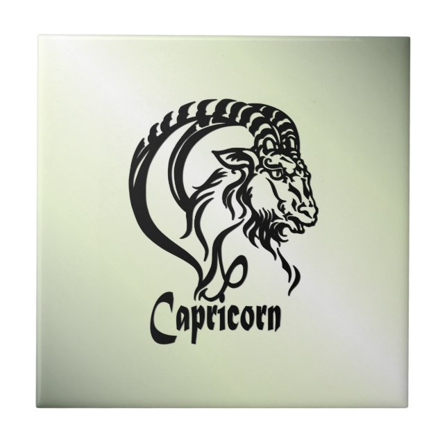 Capricorn-Meerziege Zodiac Green Fliese (Vorderseite)