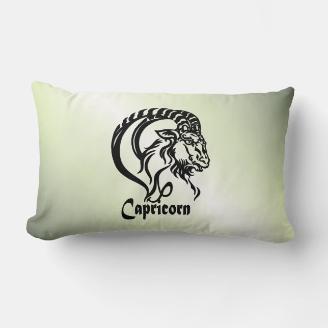 Capricorn-Meerziege Zodiac Green Lendenkissen (Vorderseite)