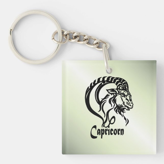 Capricorn-Meerziege Zodiac Green Schlüsselanhänger (Vorderseite)