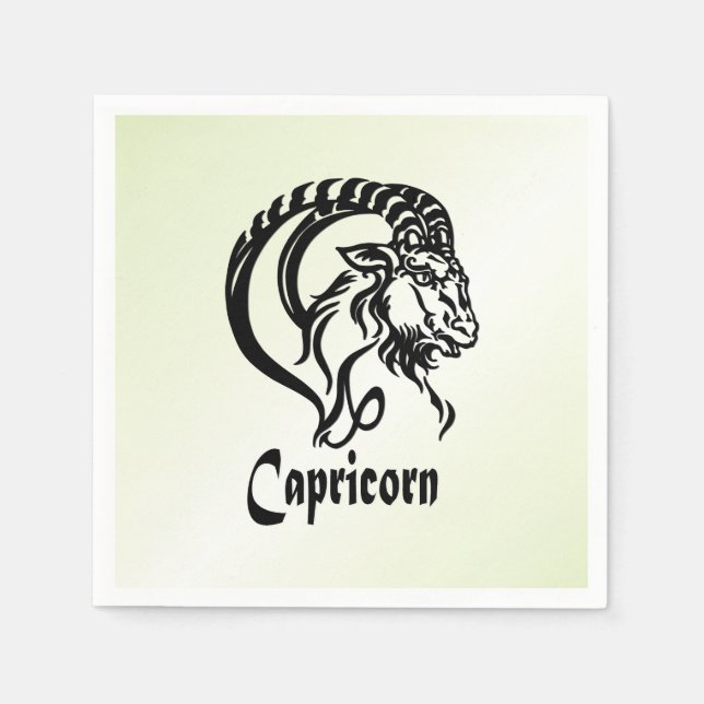 Capricorn-Meerziege Zodiac Green Serviette (Vorderseite)
