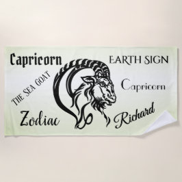 Capricorn-Meerziege Zodiac Green Strandtuch