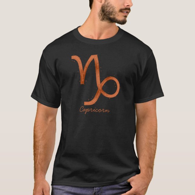 Capricorn Mens Shirt - Schwarz (Vorderseite)