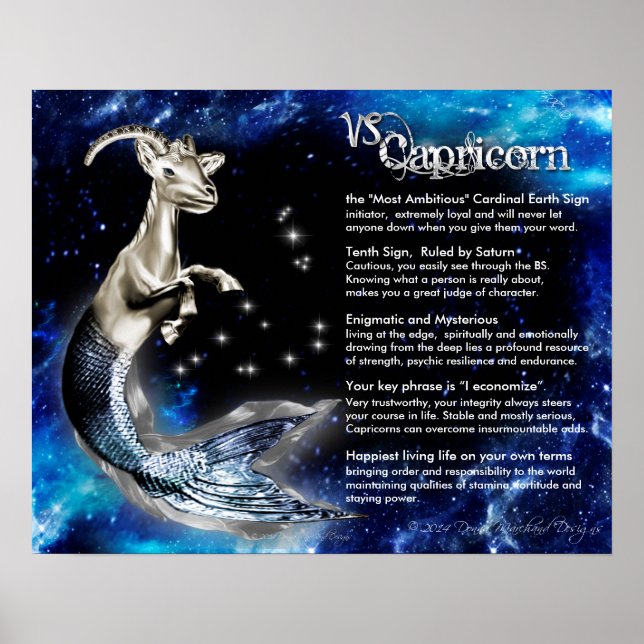 Capricorn-Merkmale Poster (Vorne)