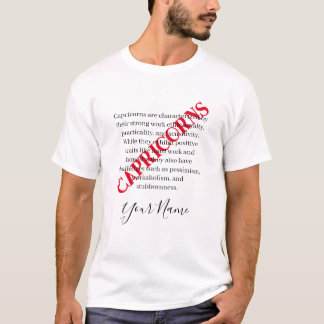 Capricorn-Merkmale und Zodiac-Zeichen T-Shirt