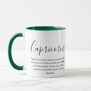 Capricorn-Merkmale und Zodiac-Zeichen Tasse