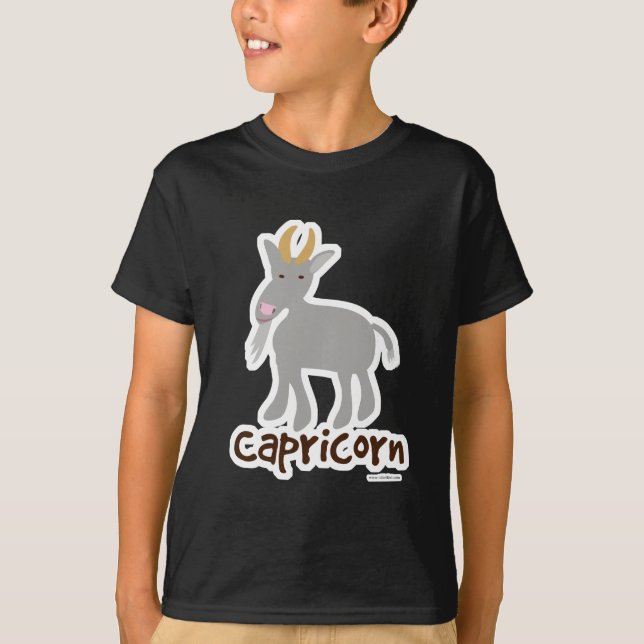 Capricorn Niedlich Goat Symbol Cartoon T-Shirt (Vorderseite)