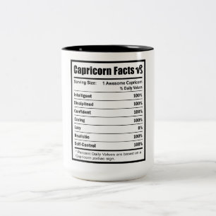 Capricorn Nutrition Fakten Zweifarbige Tasse