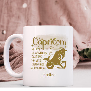 Capricorn - Personalisierte Merkmale Horoskop Kaffeetasse