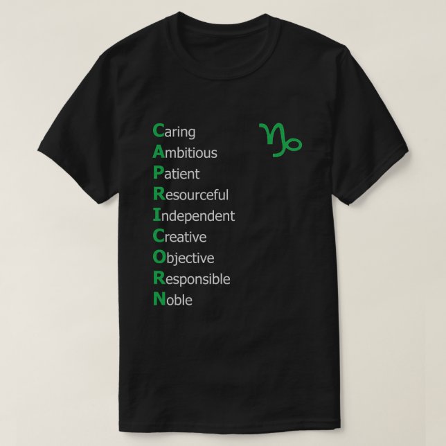 Capricorn Personality Astrologie Zodiac Horoskop T-Shirt (Design vorne)