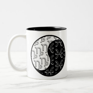 Capricorn Pisces yin yang zodiac Paar Zweifarbige Tasse