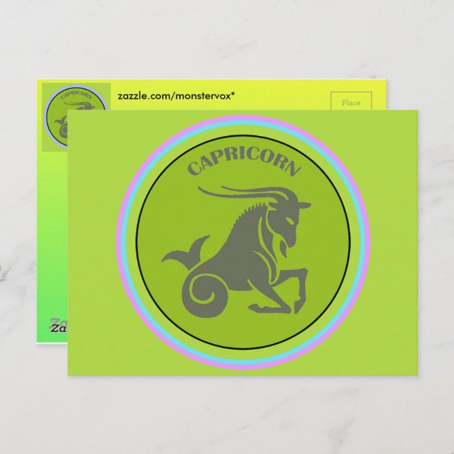 Capricorn Postkarte (Vorne/Hinten)
