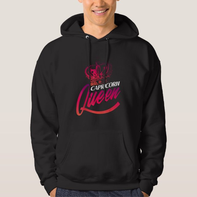 Capricorn Queen Astrology Constellation Birth Sign Hoodie (Vorderseite)