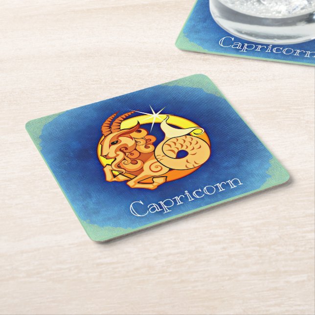 Capricorn Rechteckiger Pappuntersetzer (angewinkelt)