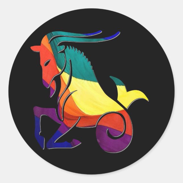 Capricorn Runder Aufkleber (Vorderseite)