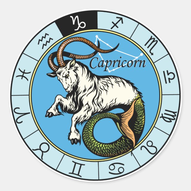 Capricorn Runder Aufkleber (Vorderseite)