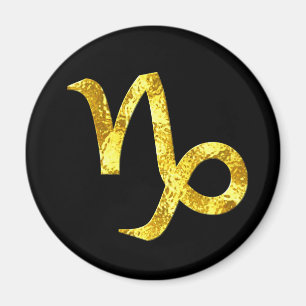 Capricorn-Schwarz-Gold-Rundmagnete Magnet
