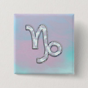 Capricorn Sign auf Mutter von Pearl Nacre Style Button