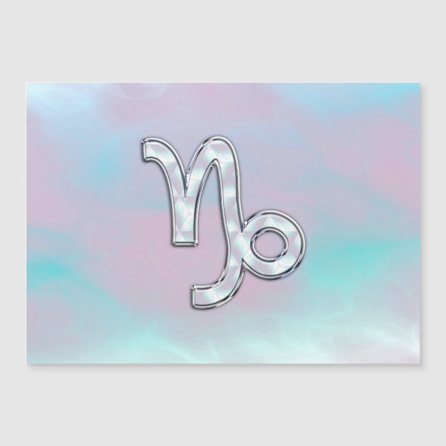 Capricorn Sign auf Mutter von Pearl Nacre Style Magnetkarte (Vorderseite)