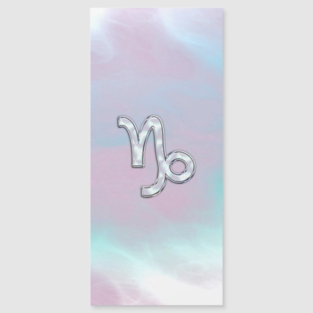 Capricorn Sign auf Mutter von Pearl Nacre Style Magnetkarte (Vorderseite)