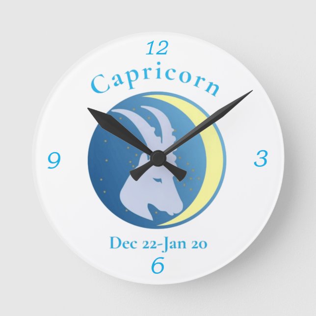 Capricorn signieren Thunder_Cove Runde Wanduhr (Vorderseite)