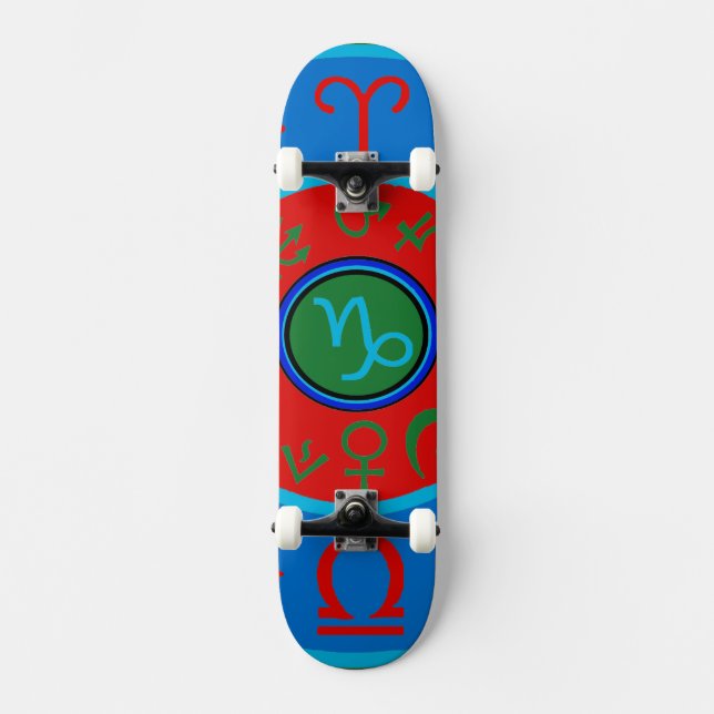 Capricorn Skateboard Zodiac Astrologischer Himmel (Vorderseite)