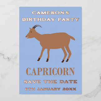 Capricorn Star Sign Goat Custom Geburtstagsparty Folien Feiertagskarte