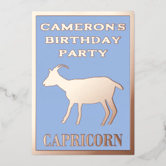 Capricorn Star Sign Goat Custom Geburtstagsparty Folieneinladung