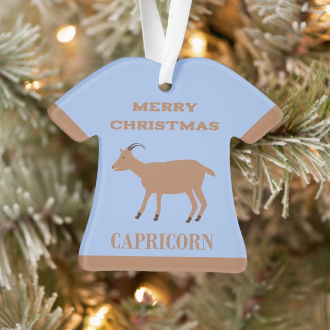 Capricorn Star Sign Goat Custom Ornament (Baum)