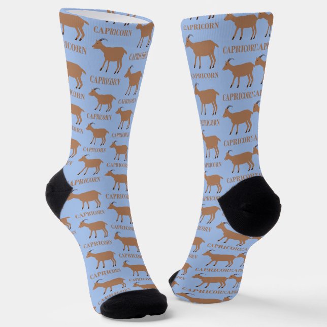 Capricorn Star Sign Goat Gemustert Socken (Gewinkelt)