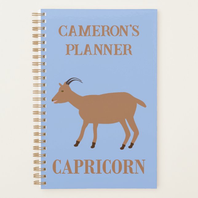 Capricorn Star Sign Goat Individuelle Name Planer (Vorderseite)