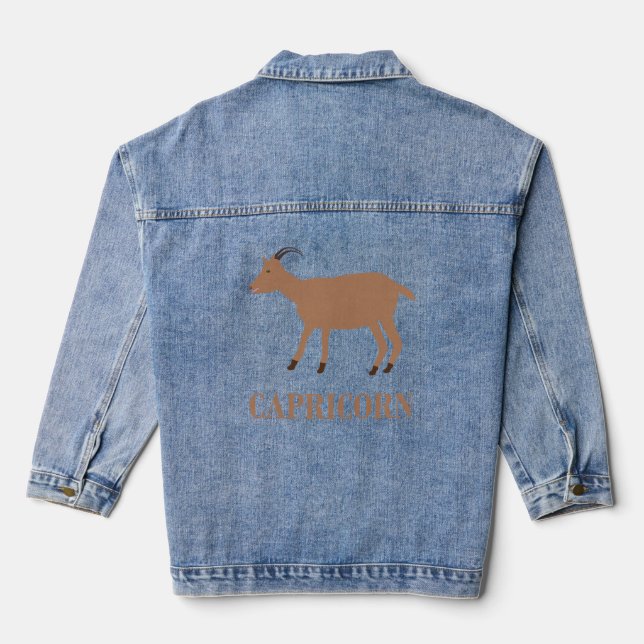 Capricorn Star Sign Goat Jeansjacke (Rückseite)