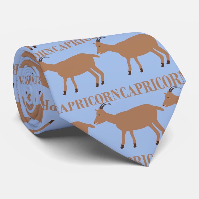 Capricorn Star Sign Goat Krawatte (Gerollt)