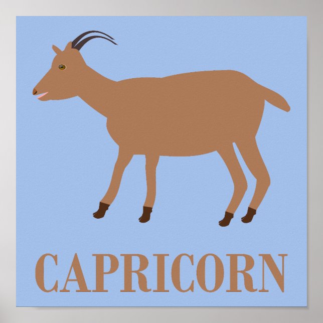 Capricorn Star Sign Goat Poster (Vorne)